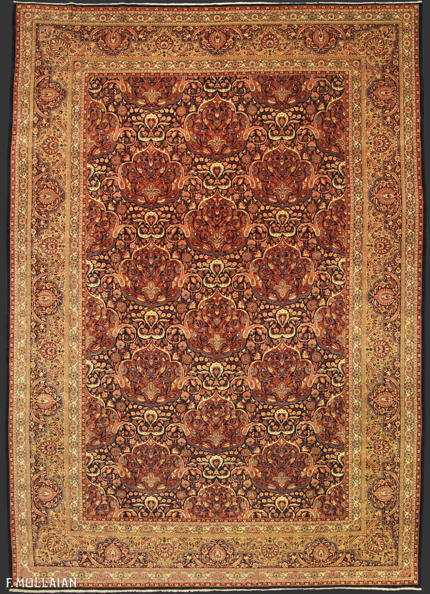 Alfombra Persa Antigua Kashan Dabir n°:98151652